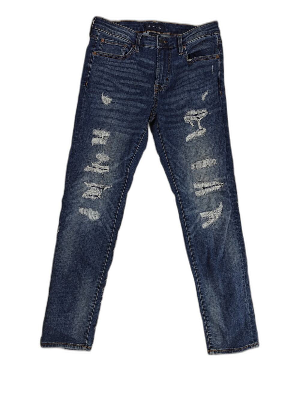 Mens Aeropostale Skinny Distressed Blue Jeans 32x32